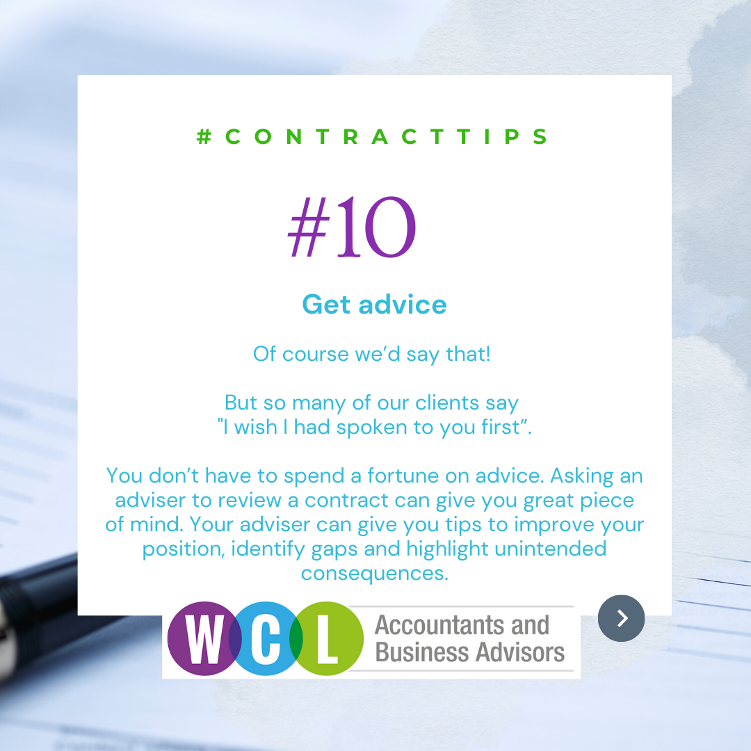 Our Top 10 Contract Tips – Part 1